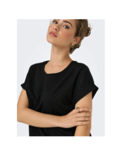 T-shirt à paillettes moster noir femme - Only