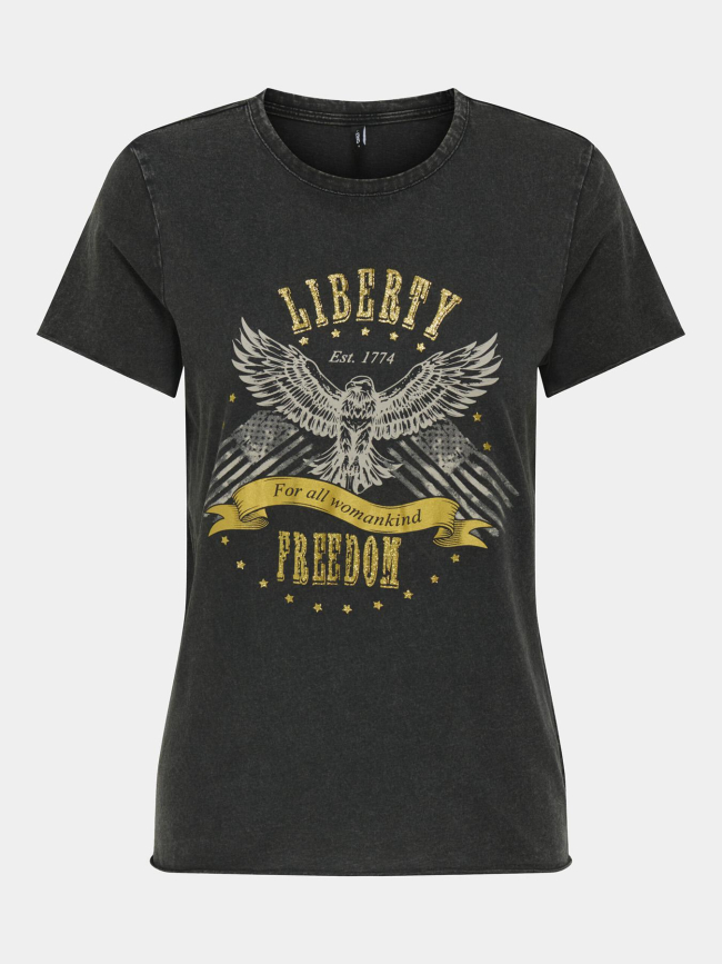 T-shirt onllucy life doré brillant noir femme  - Only