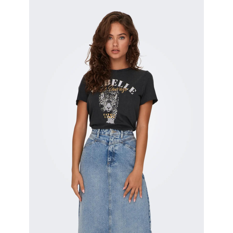 T-shirt à manches courtes onllucy noir femme - Only