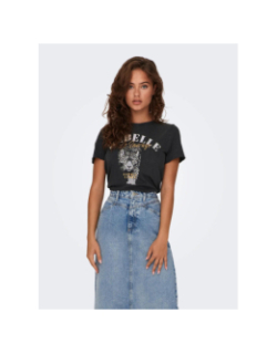 T-shirt à manches courtes onllucy noir femme - Only
