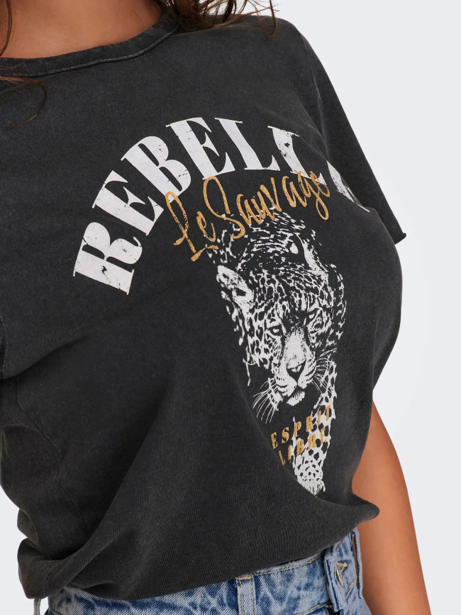 T-shirt à manches courtes onllucy noir femme - Only