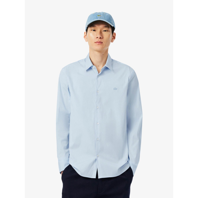 Chemise slim fit popeline stretch bleu ciel homme - Lacoste