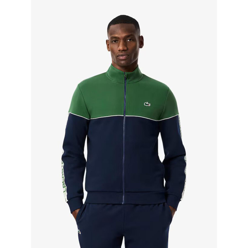 Sweat zippé bicolore capsule bleu vert homme - Lacoste
