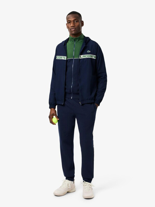 Sweat zippé bicolore capsule bleu vert homme - Lacoste