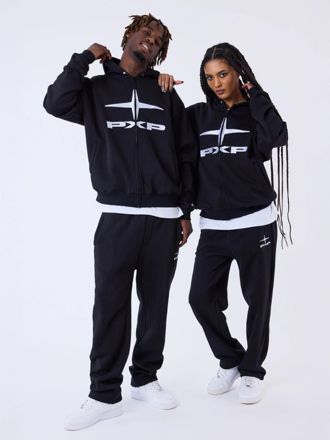 Sweat à capuche zippé logo polaris noir homme - Project X Paris