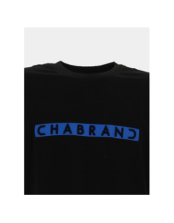 T-shirt à logo encadré bleu relief noir homme - Chabrand
