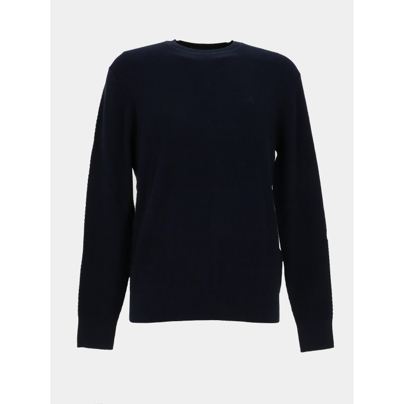 Pull en coton texturé bleu marine homme - Calvin Klein