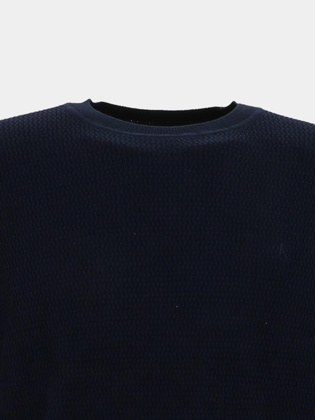 Pull en coton texturé bleu marine homme - Calvin Klein