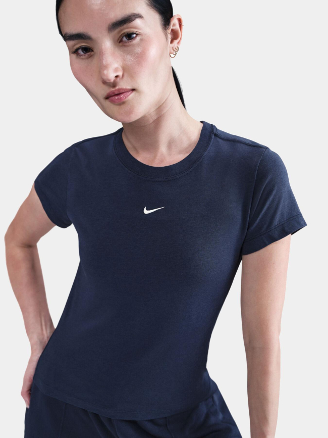 T-shirt à manches courtes chill knit bleu marine femme - Nike