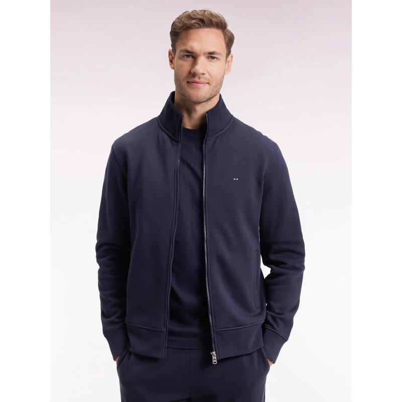 Sweat zippé en molleton gratté bleu marine homme - Eden Park