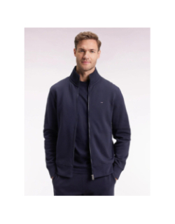 Sweat zippé en molleton gratté bleu marine homme - Eden Park