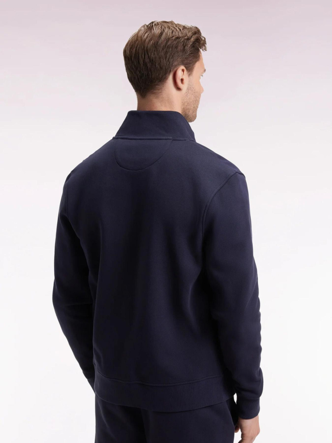 Sweat zippé en molleton gratté bleu marine homme - Eden Park