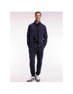 Sweat zippé en molleton gratté bleu marine homme - Eden Park