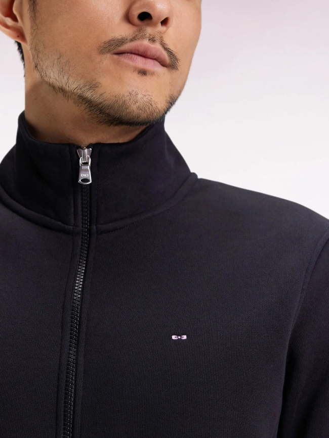Sweat zippé en molleton gratté noir homme - Eden Park