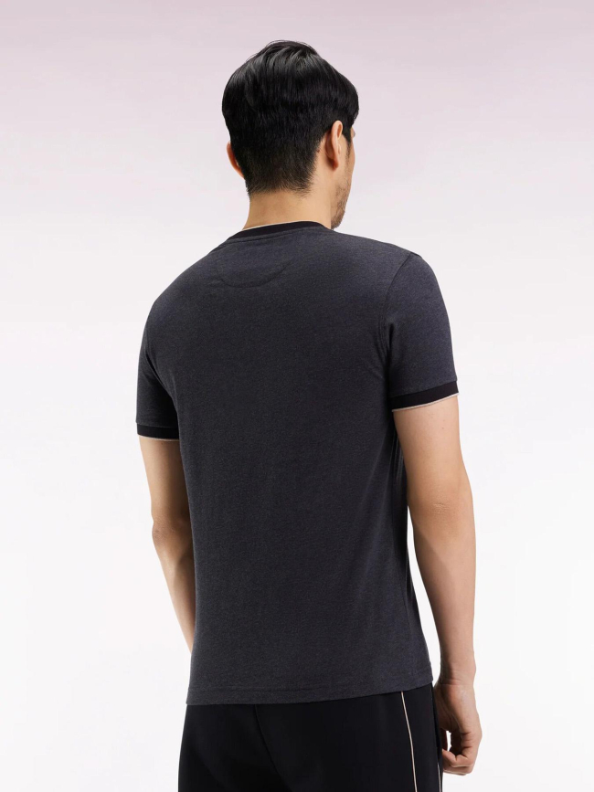 T-shirt en coton stretch à coupe ajusté noir homme - Eden Park