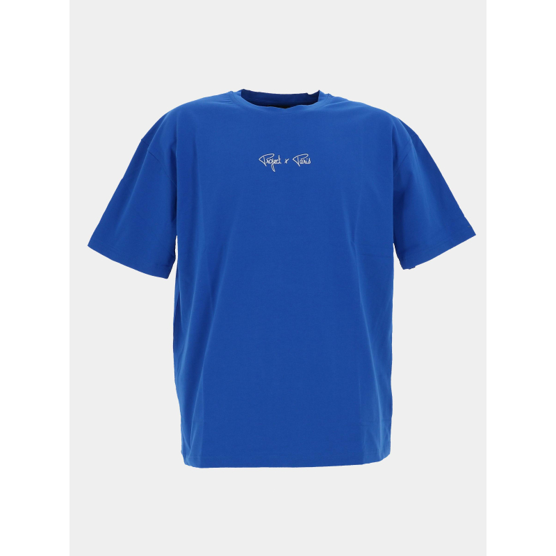 T-shirt à petit logo brodé bleu homme - Project X Paris