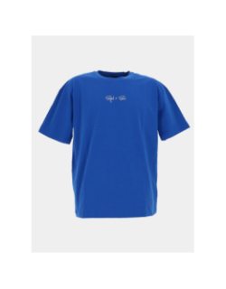 T-shirt à petit logo brodé bleu homme - Project X Paris