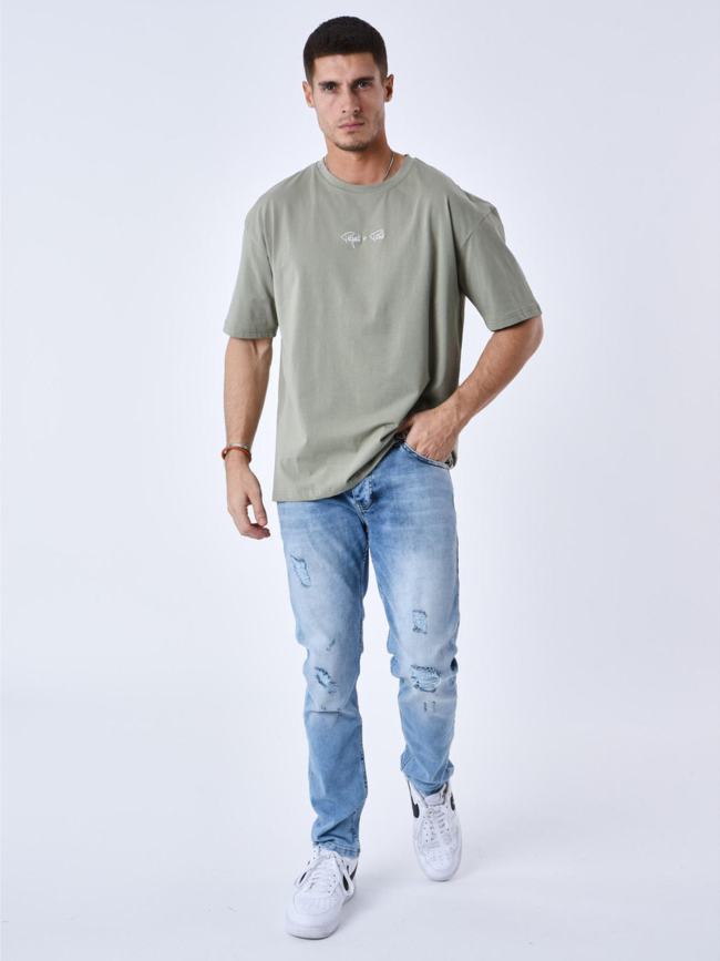 T-shirt à petit logo brodé kaki homme - Project X Paris