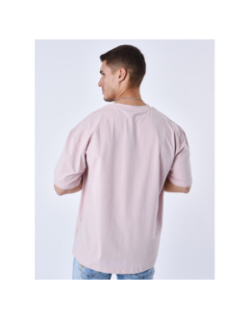 T-shirt à petit logo brodé rose homme - Project X Paris