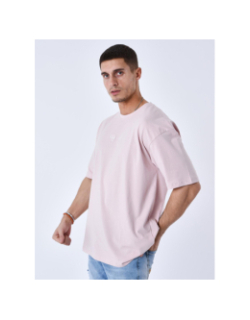 T-shirt à petit logo brodé rose homme - Project X Paris