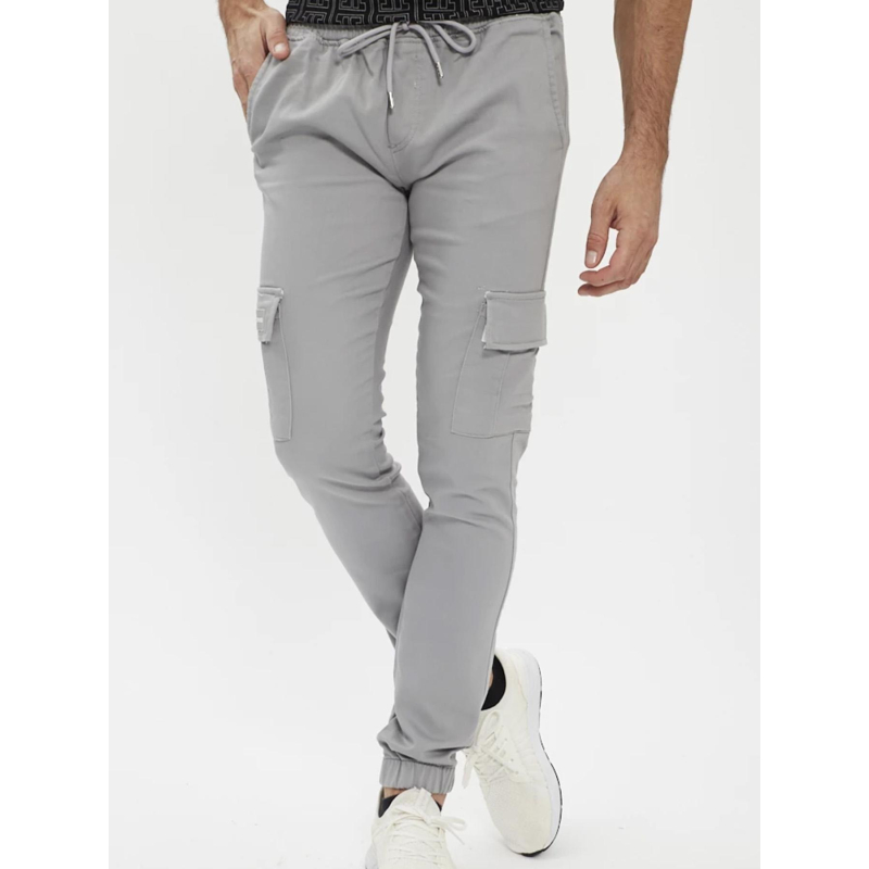 Pantalon cargo à taille élastique gris homme - Project X Paris