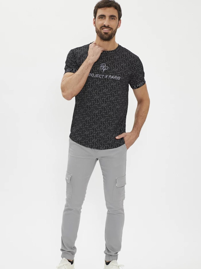 Pantalon cargo à taille élastique gris homme - Project X Paris