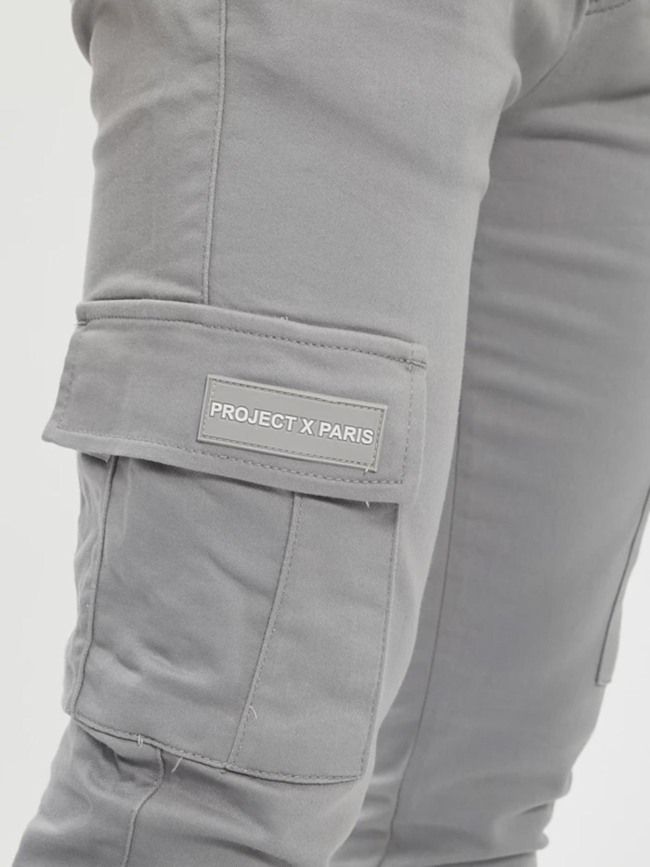 Pantalon cargo à taille élastique gris homme - Project X Paris
