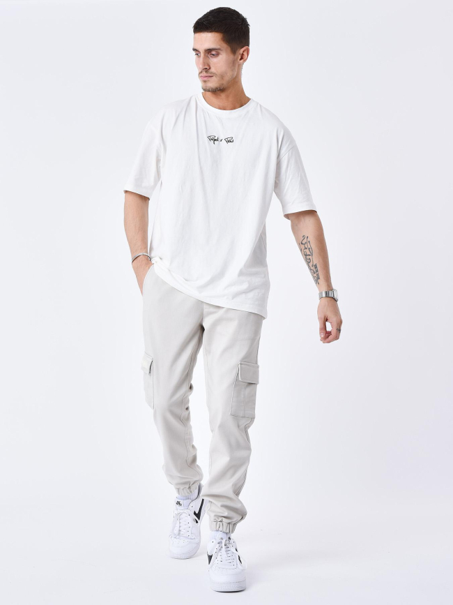 Pantalon cargo à taille élastique gris homme - Project X Paris