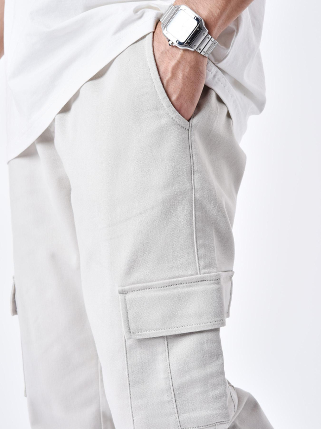 Pantalon cargo à taille élastique gris homme - Project X Paris
