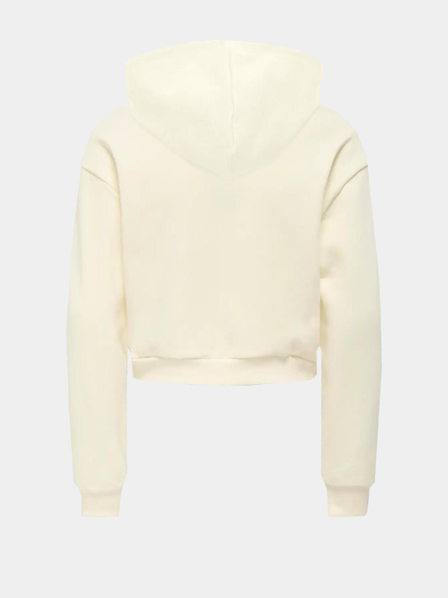 Sweat à capuche cooper life cœur blanc fille - Only