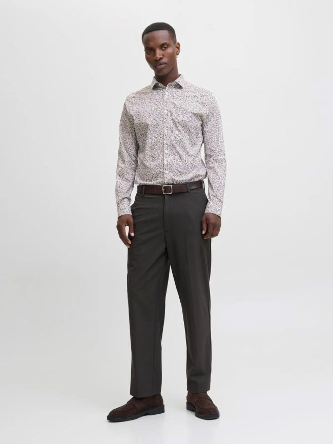 Chemise stretch à impression florale blanc homme - Jack & Jones