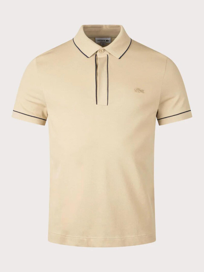 Polo en piqué stretch paris beige homme - Lacoste