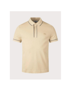 Polo en piqué stretch paris beige homme - Lacoste