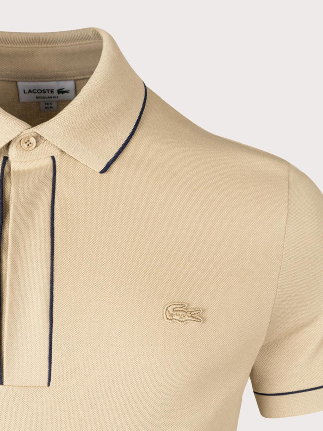Polo en piqué stretch paris beige homme - Lacoste