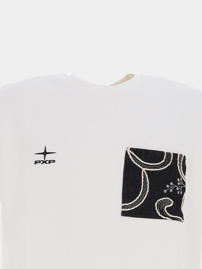 T-shirt à poche brodée blanc homme - Project X Paris
