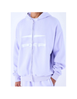 Sweat à capuche zippé logo polaris violet femme - Project X Paris