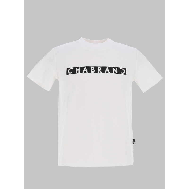 T-shirt à logo relief encadré blanc homme - Chabrand
