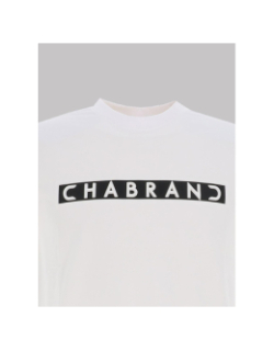 T-shirt à logo relief encadré blanc homme - Chabrand
