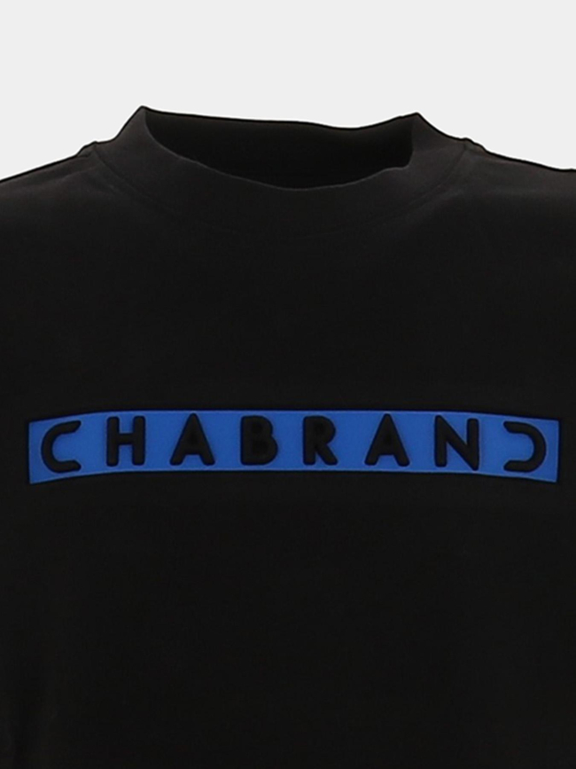 T-shirt à logo encadré bleu relief noir garçon - Chabrand