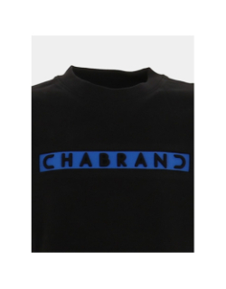 T-shirt à logo encadré bleu relief noir garçon - Chabrand