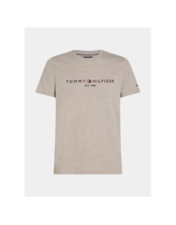 T-shirt logo brodé beige homme - Tommy Hilfiger