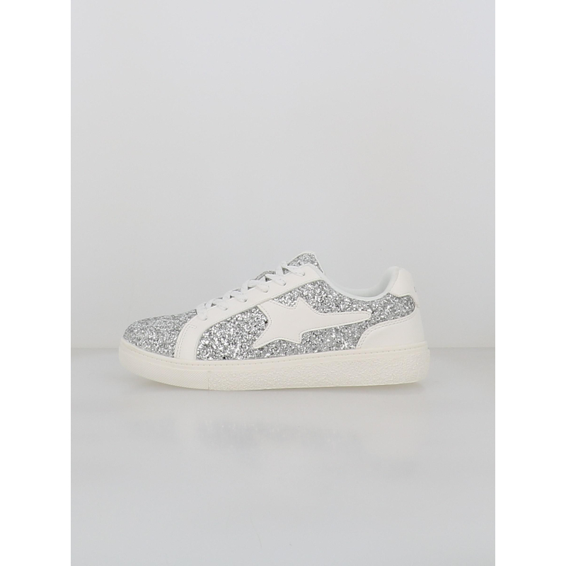 Baskets brillantes onlaurore argenté et blanc femme - Only