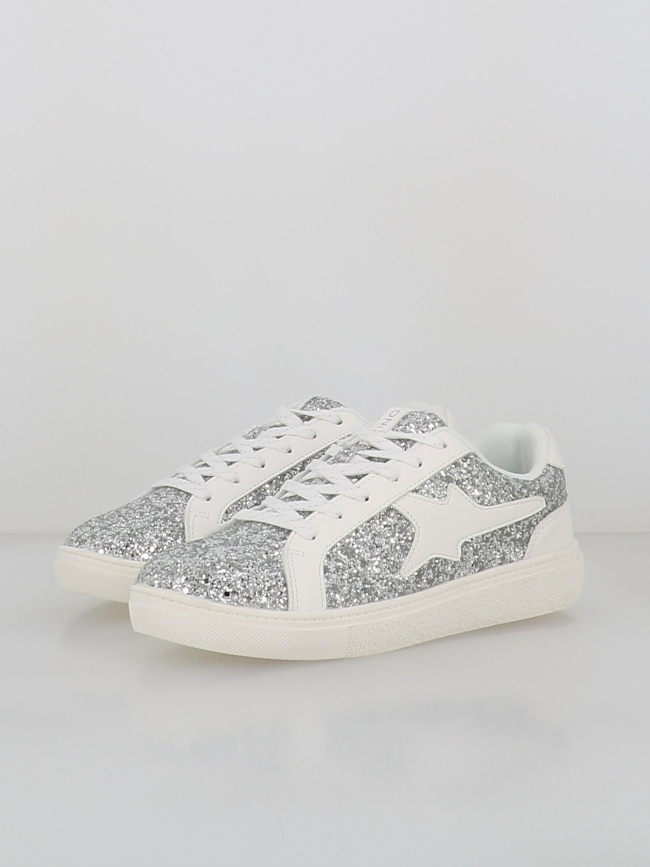 Baskets brillantes onlaurore argenté et blanc femme - Only