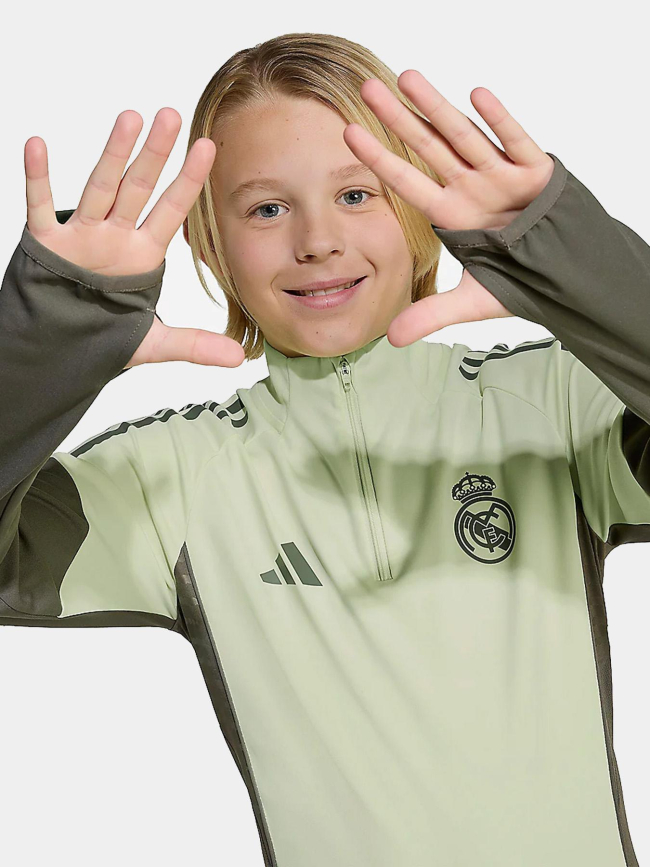 Haut d'entrainement de football real madrid 25/26 vert enfant - Adidas