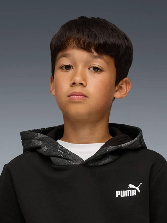 Sweat à capuche ess camo noir enfant - Puma
