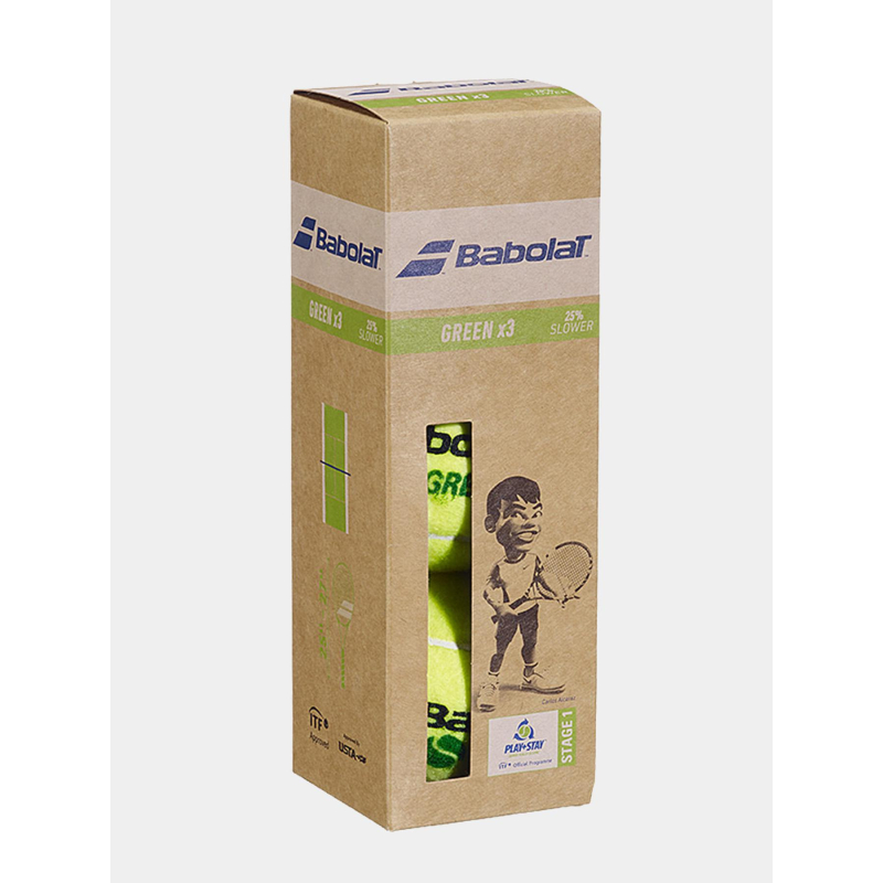 Pack de 3 balle de tennis green jaune - Babolat