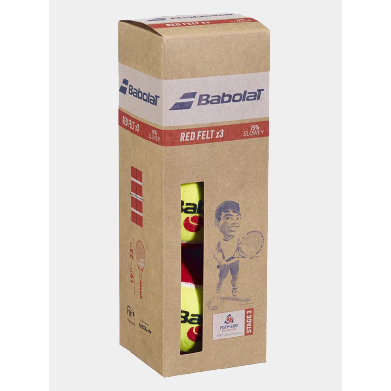 Pack de 3 balles de mini-tennis red felt jaune - Babolat