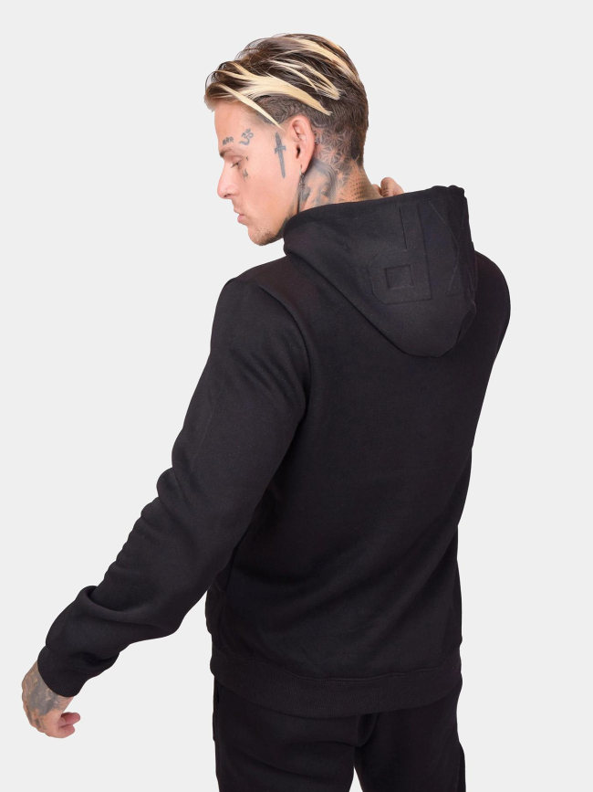 Sweat à capuche logo signature relief noir homme - Project X Paris