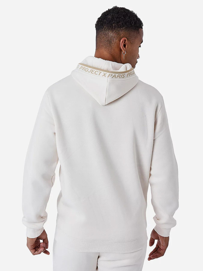 Sweat à capuche logoté beige homme - Project X Paris