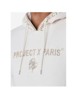 Sweat à capuche logoté beige homme - Project X Paris